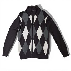 Lacoste Vintage Argyle Wool Zip Sweater Size 4 (Men’s M)